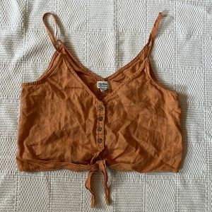 burnt orange cropped tank top from rhythm, size xs